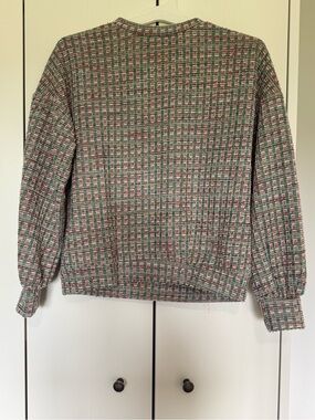 Buru Pullover Sweater-Green and Pink